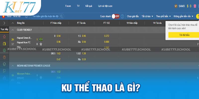 KU Thể Thao là sảnh cược đặc sắc tại sân game giải trí