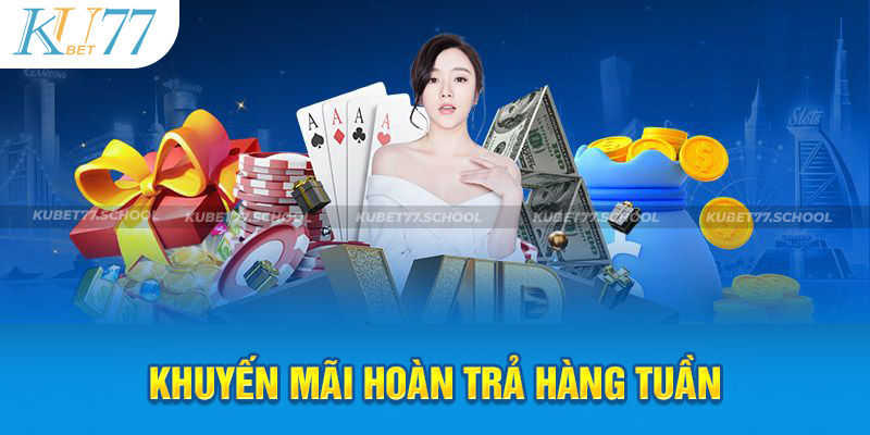 Khuyến mãi Kubet77 hoàn trả hàng tuần hấp dẫn